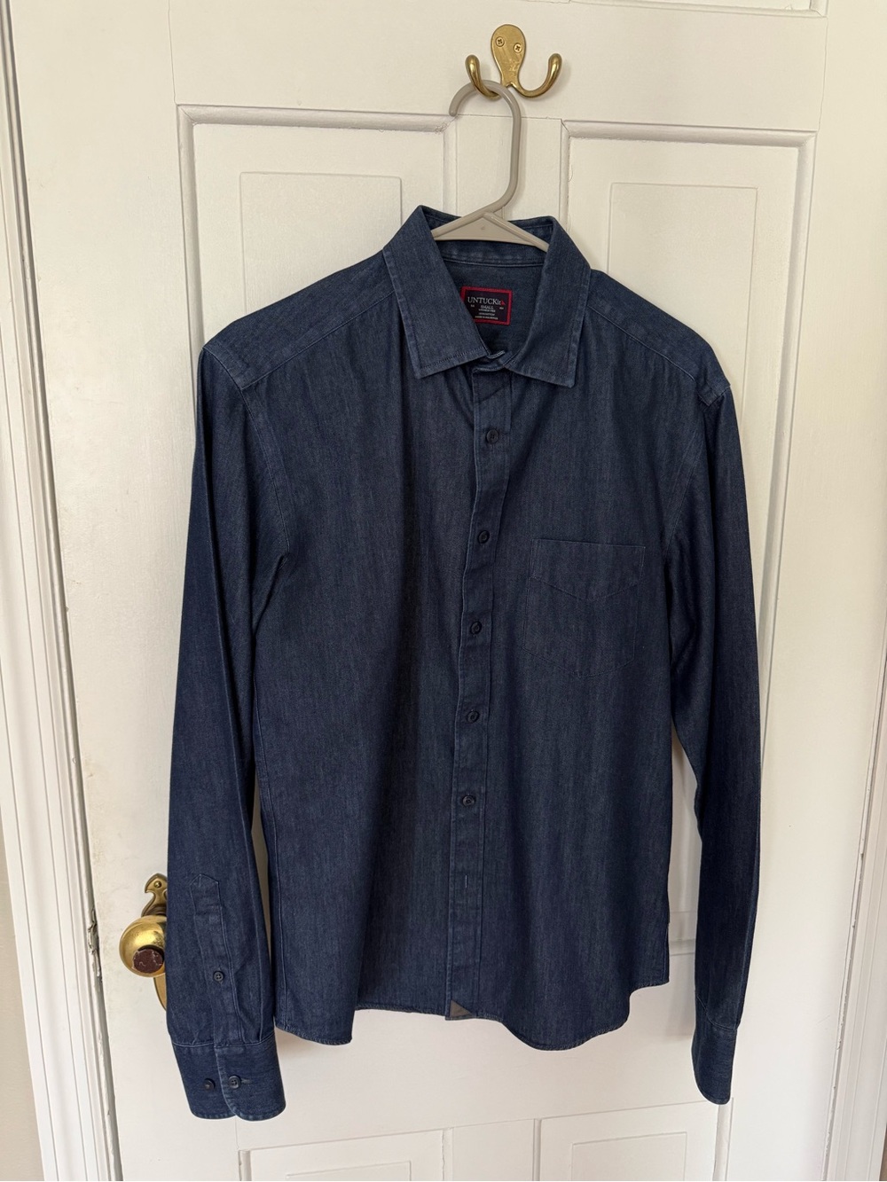 UNTUCKit Men's Dark Navy Button-Down Long Sleeve Shirt